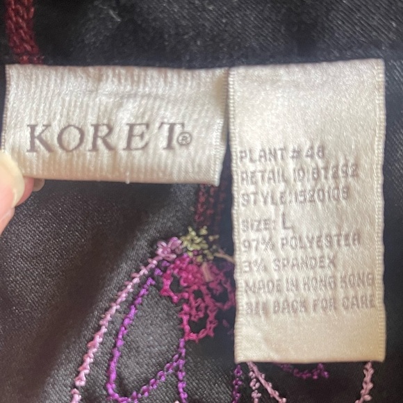 Vintage Koret Womens Jacket Sweater Faux Suede Floral Embroidery Size L - Picture 10 of 10